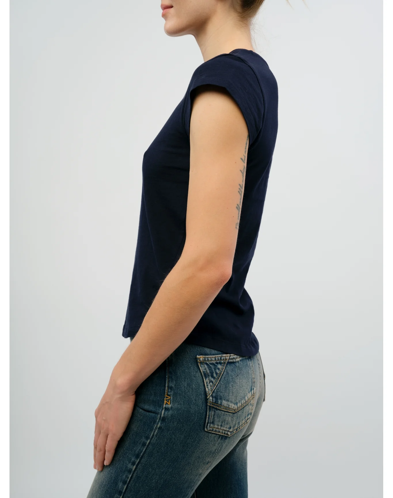 Skinny HC Heart Strass T-Shirt | Navy Blue - Image 4