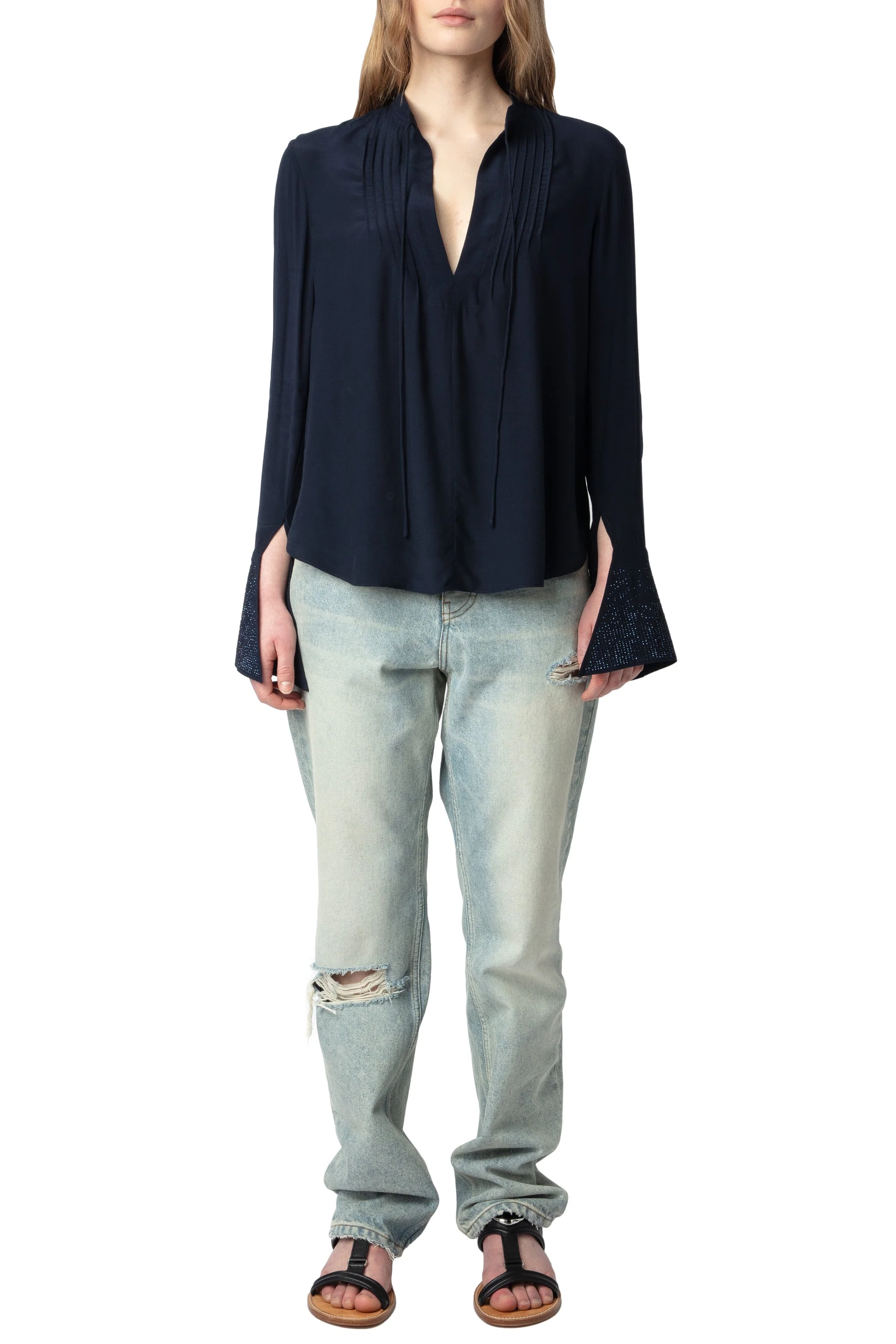 Taika Soft Strass Shirt | Navy Blue - Image 2