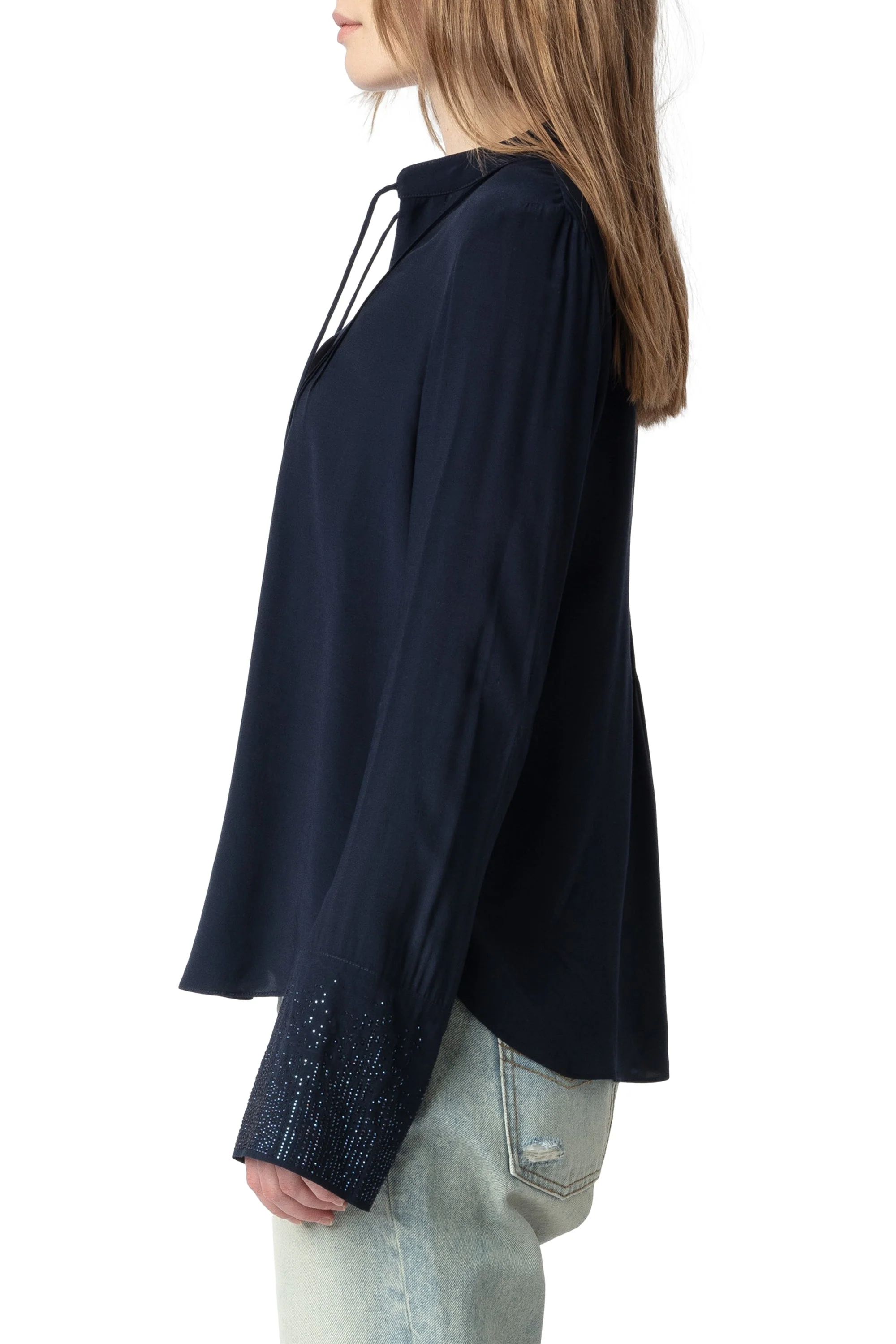 Taika Soft Strass Shirt | Navy Blue - Image 4