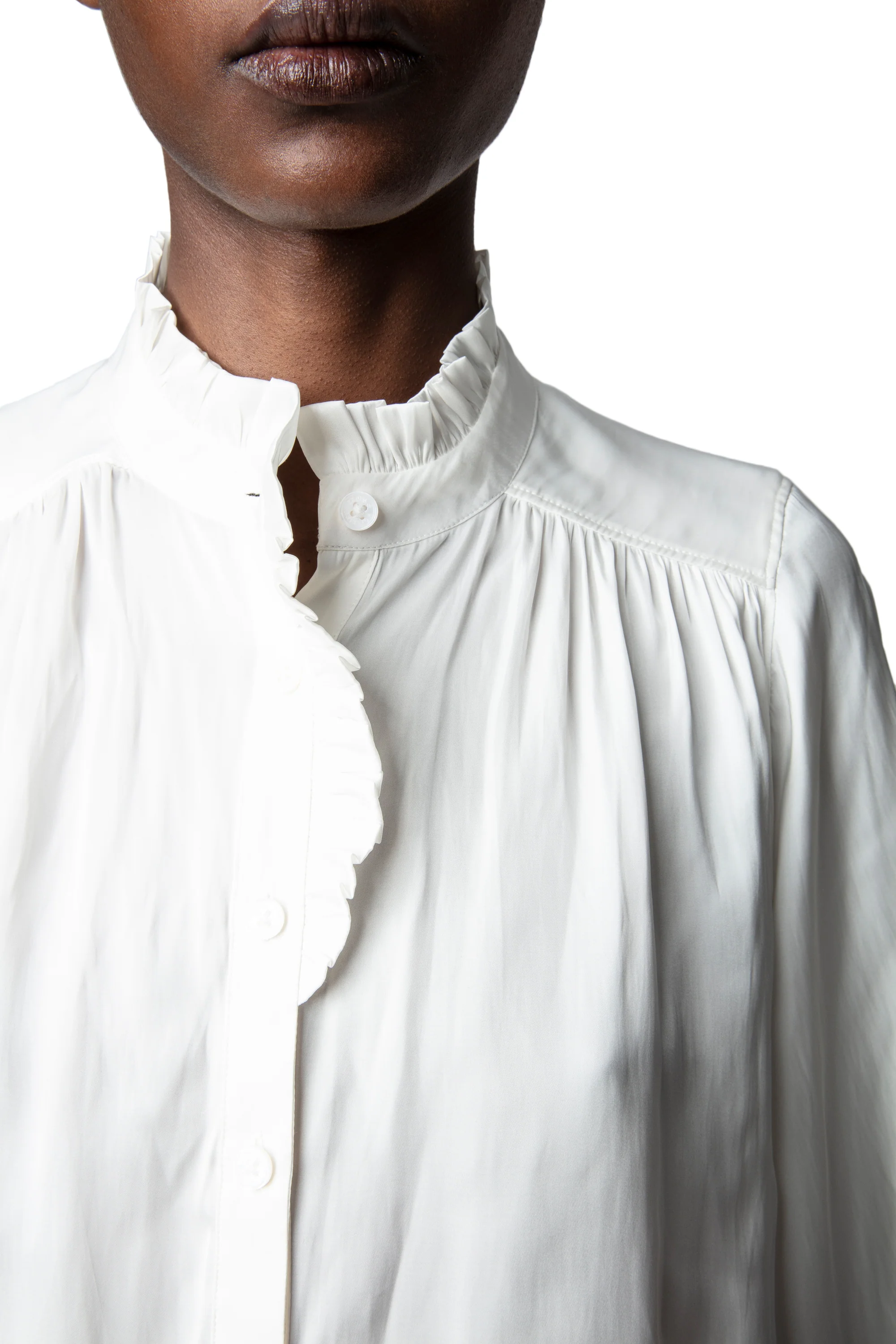 Taro Satin Top | Beige - Image 3