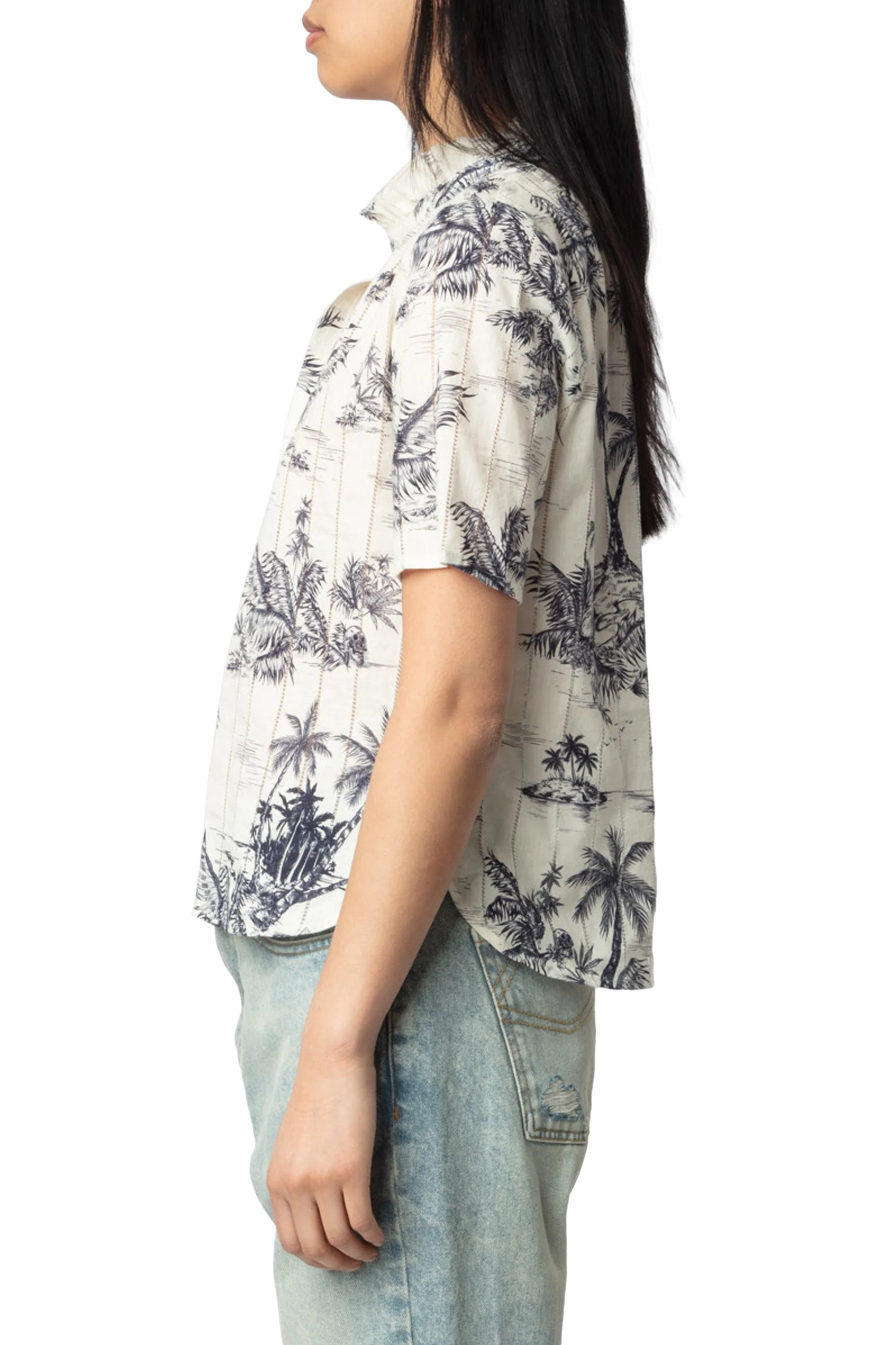 Topher Coton Tropical Island Top | Ecru - Image 4