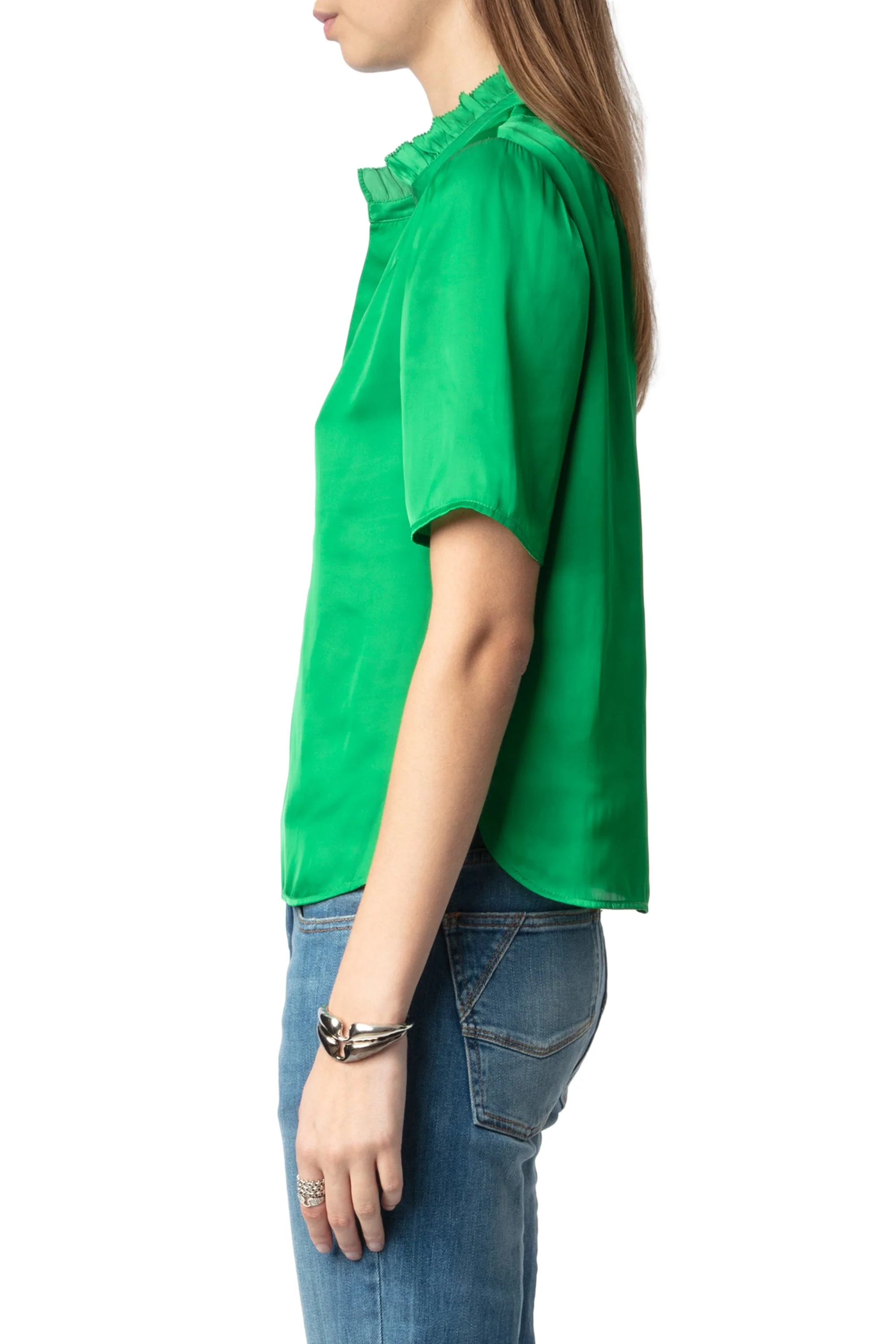 Topher Satin Top | Grass - Image 3