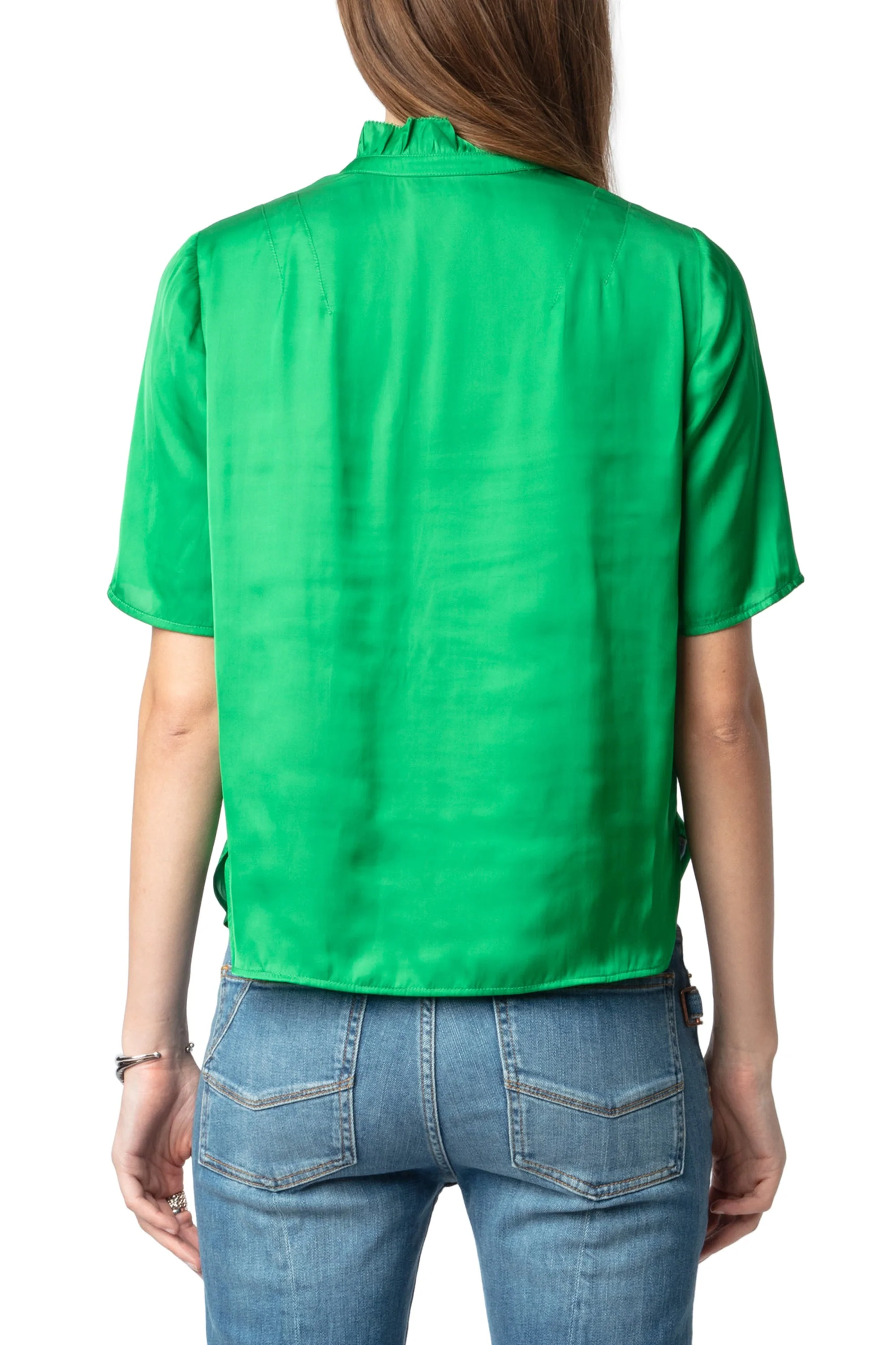 Topher Satin Top | Grass - Image 5
