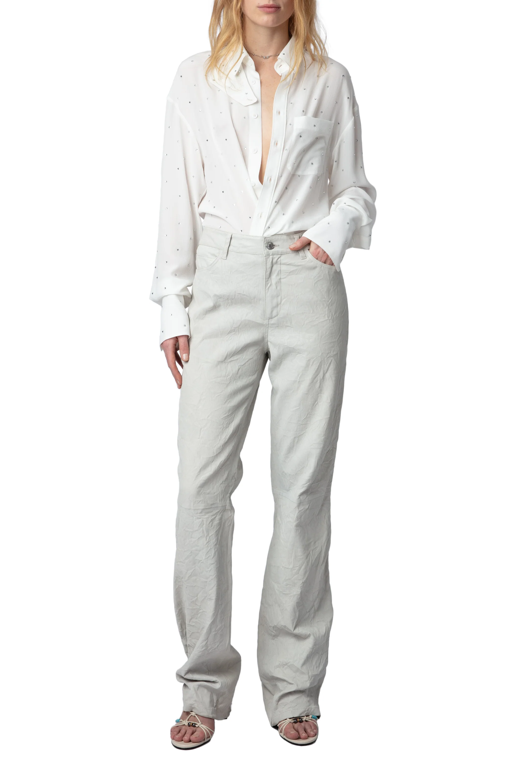 Tyrone CDC Strass Shirt | Beige - Image 2