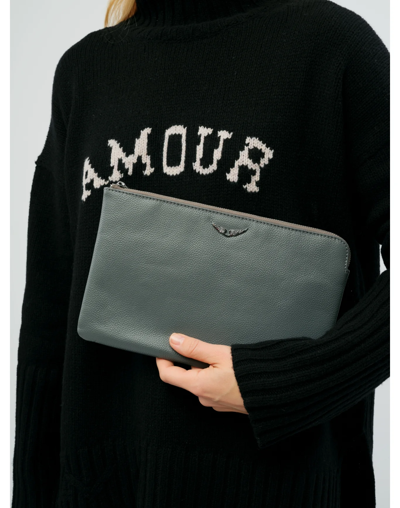 Uma Wings Grained Leather Small Pouch | Road - Image 4