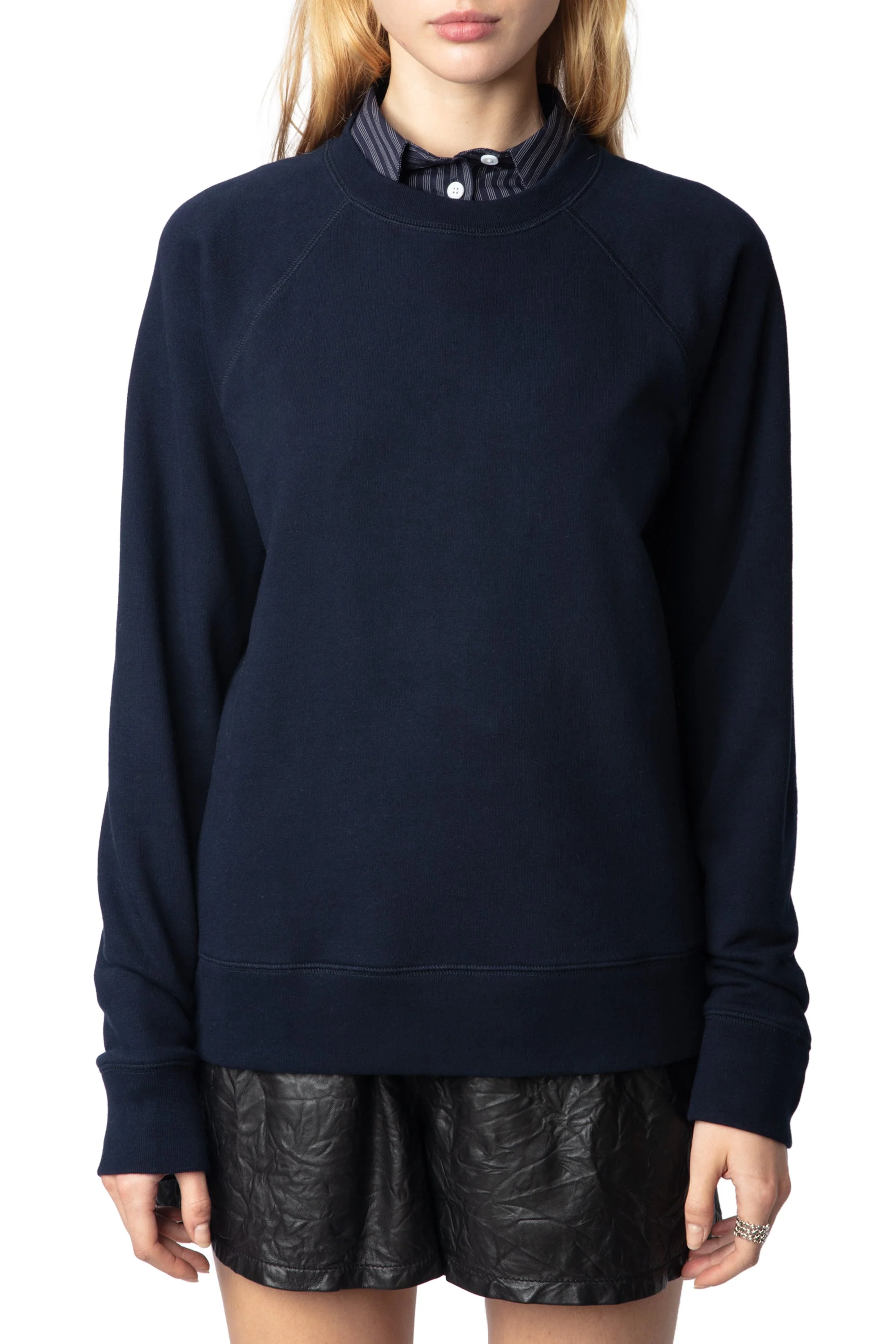 Upper Mo Fishnet Fallen Angel Sweatshirt | Navy Blue - Image 2