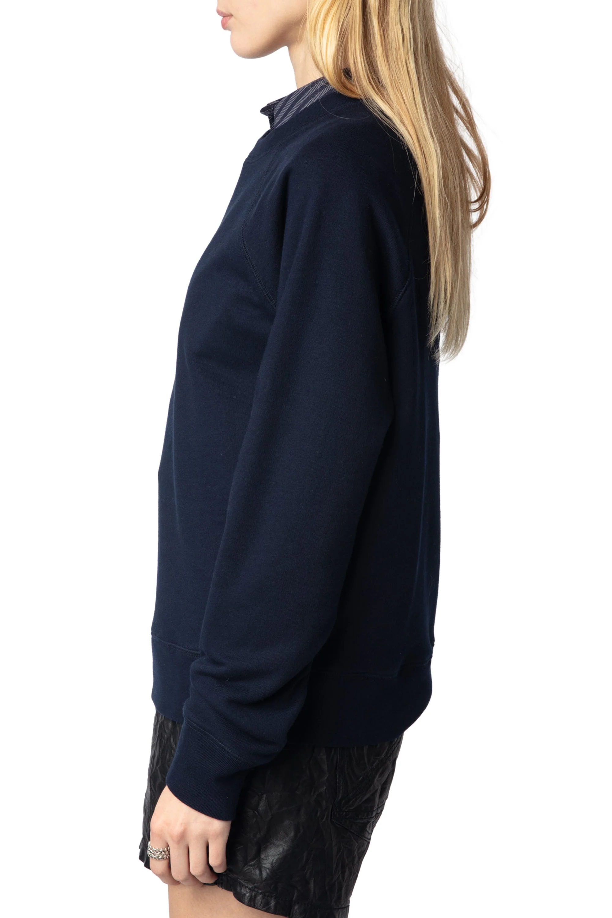 Upper Mo Fishnet Fallen Angel Sweatshirt | Navy Blue - Image 3