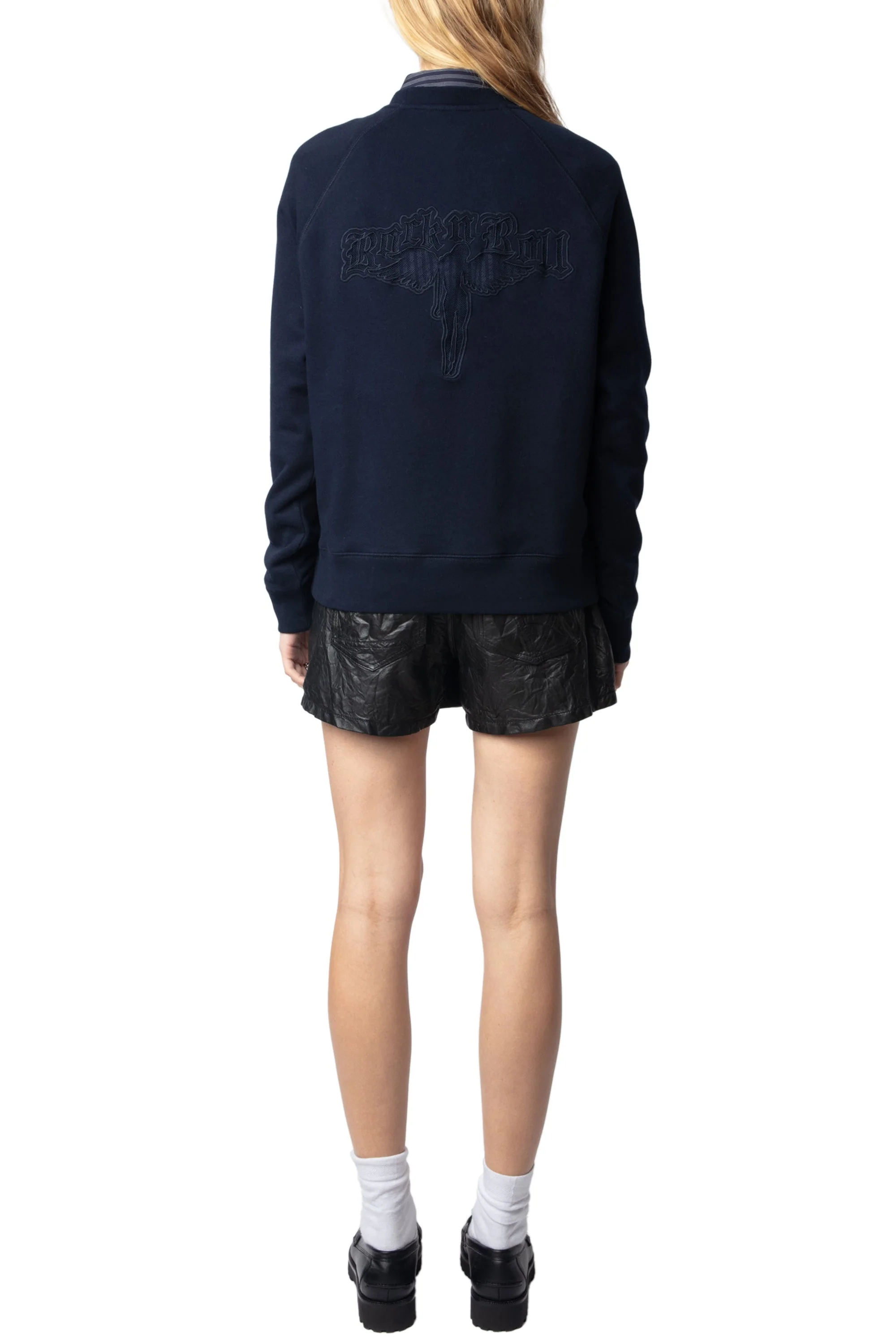 Upper Mo Fishnet Fallen Angel Sweatshirt | Navy Blue - Image 5