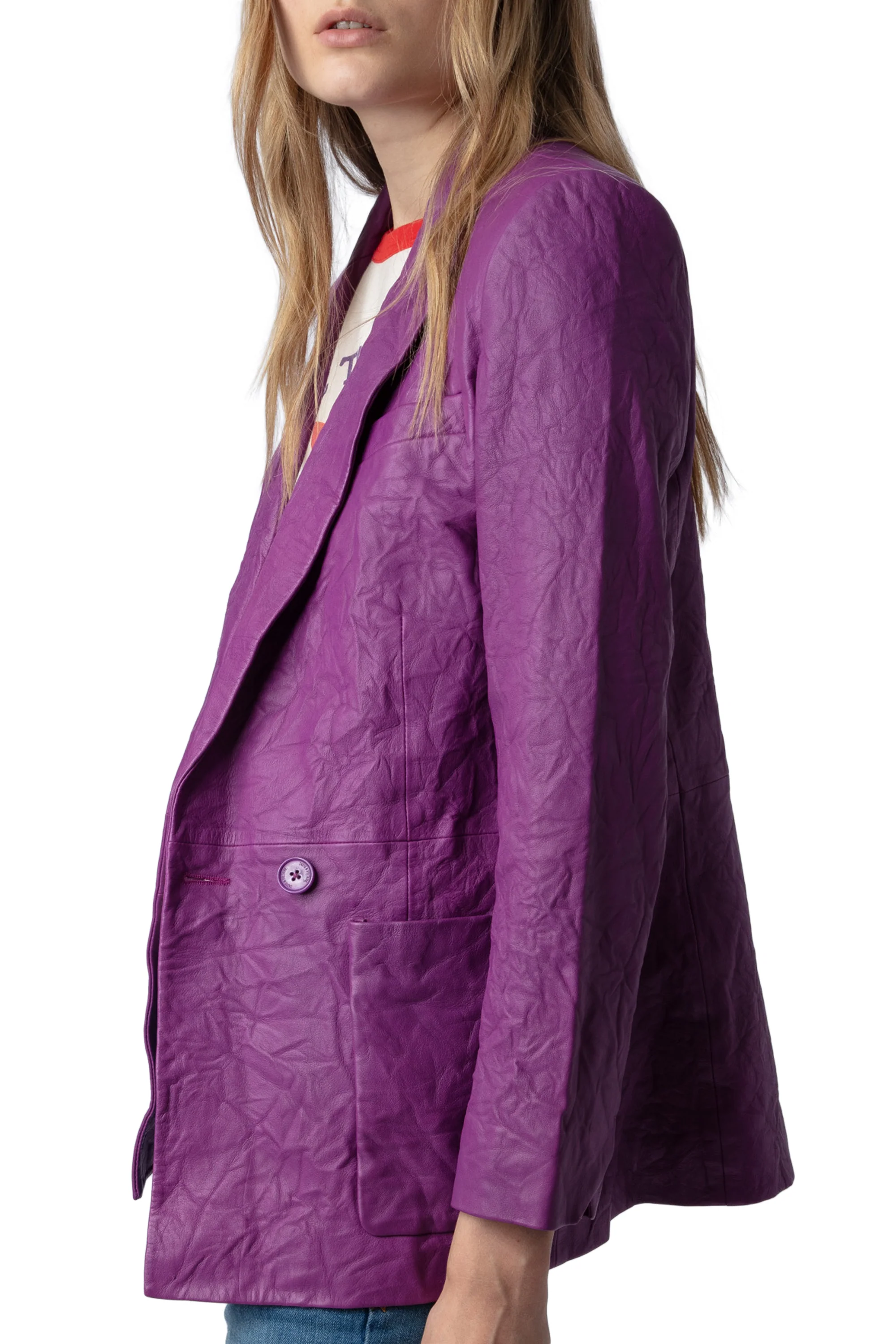 Visko Creased Leather Blazer | Goa - Image 4