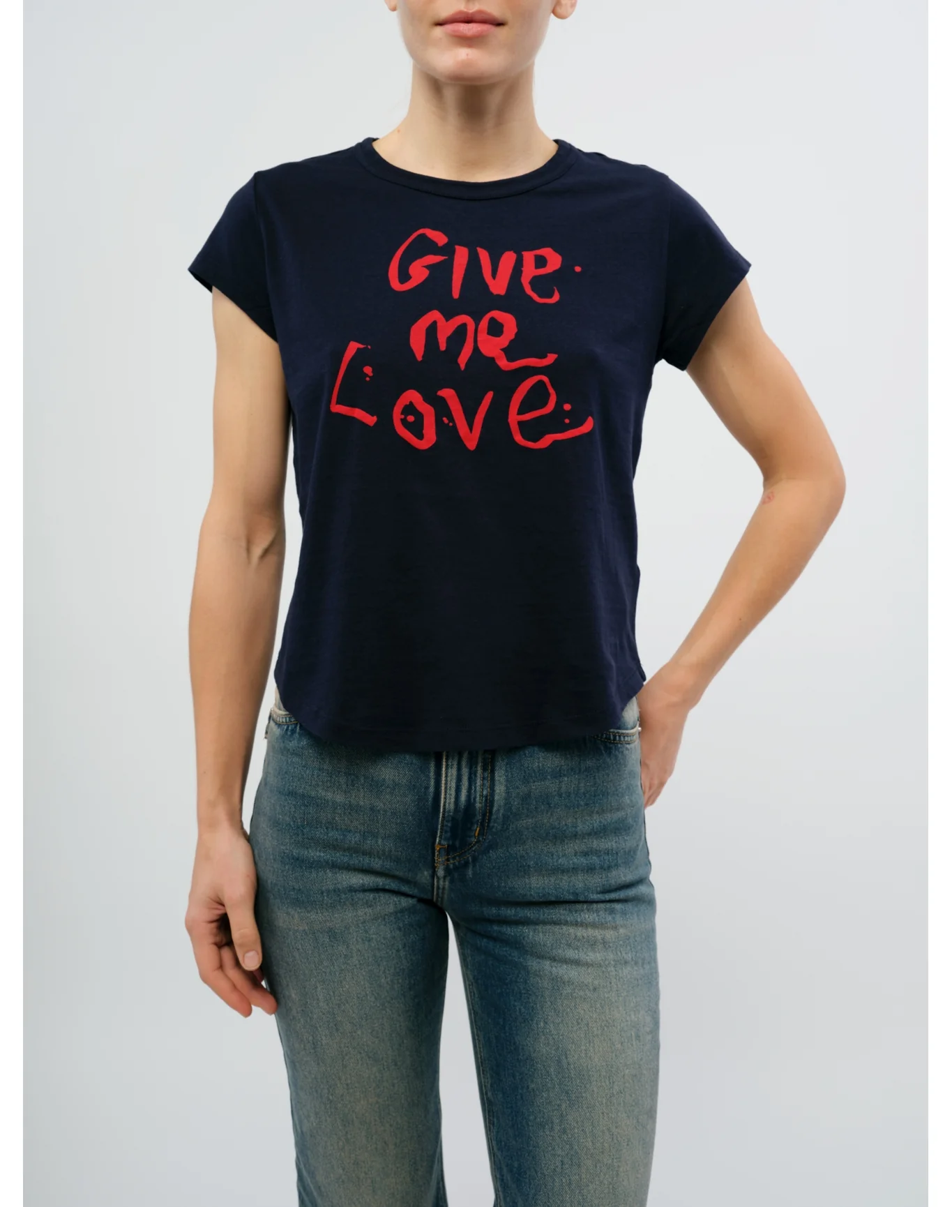 Woop Hc Give Me Love T-Shirt | Navy Blue - Image 2